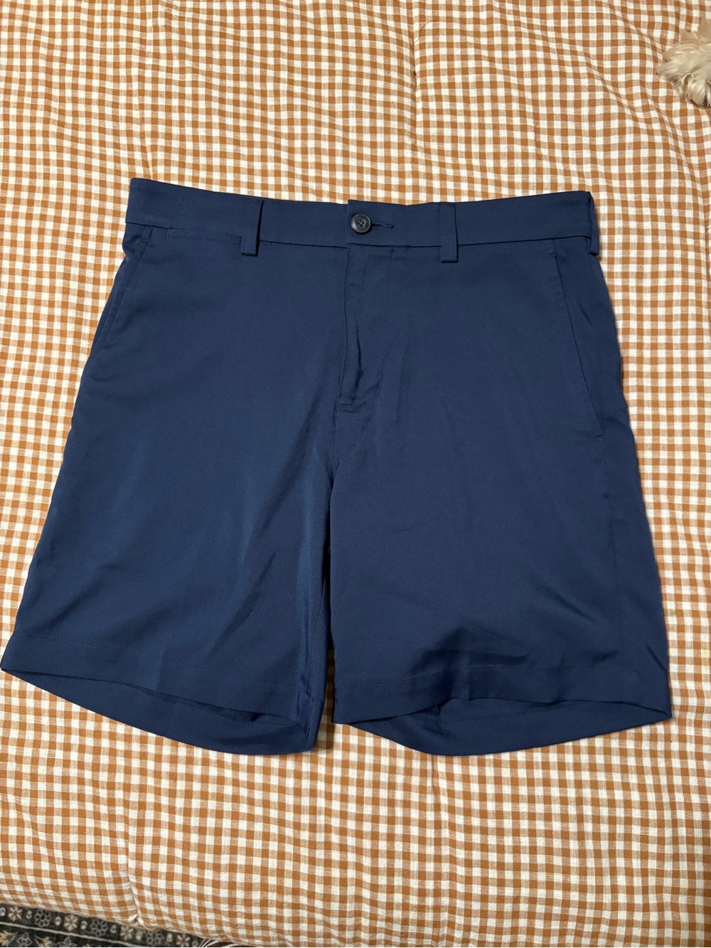 Roundtree & Yorke Navy Flat-Front Stretch Shorts